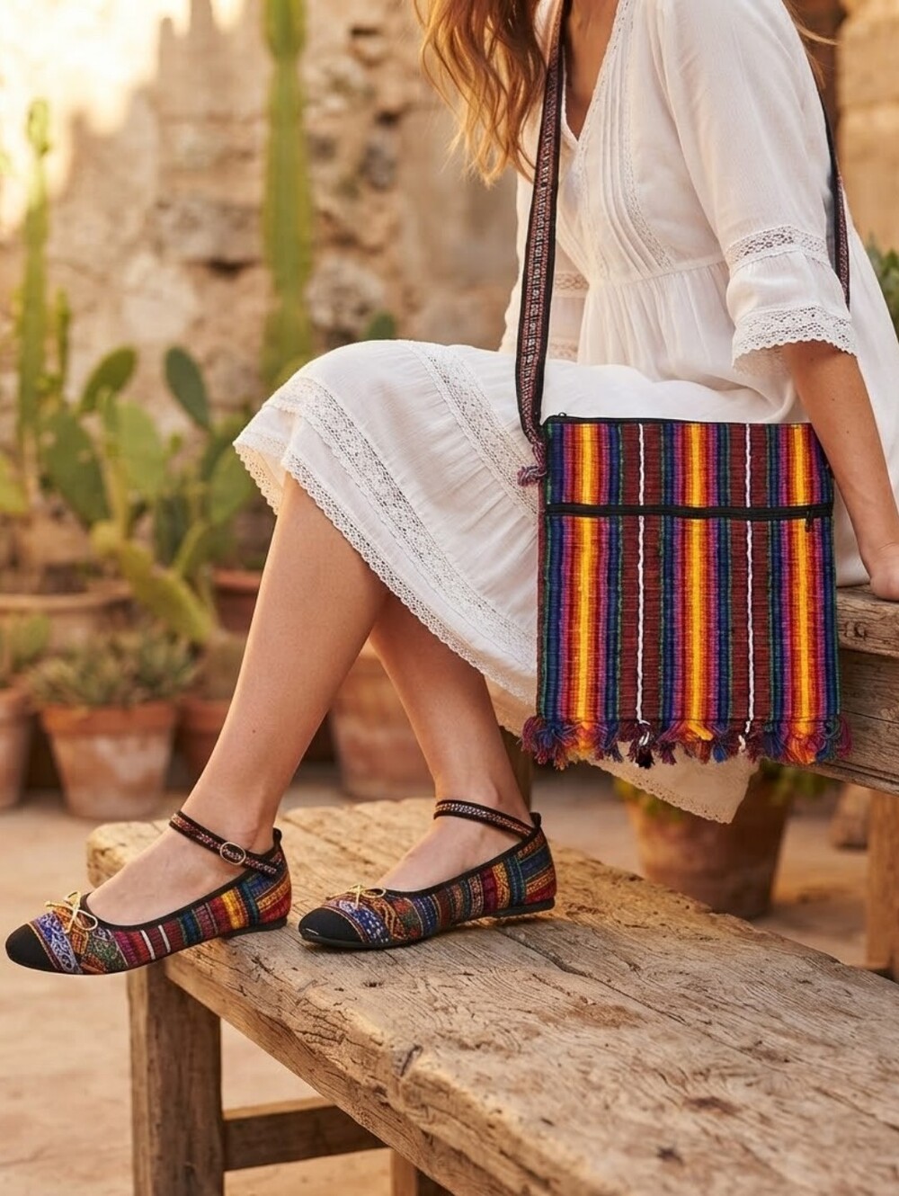 Boho Shoes and Bag brand new. Very Unique.